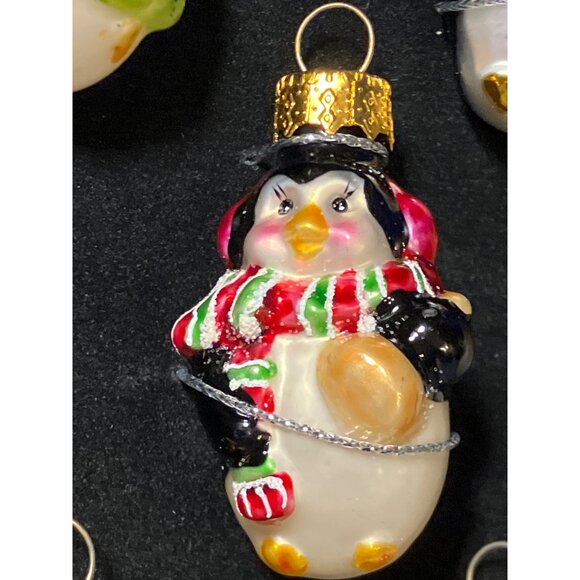 Penguin Glass Ornaments Set of 5 Small Ornaments - Picture 4 of 10